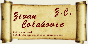 Živan Čolaković vizit kartica